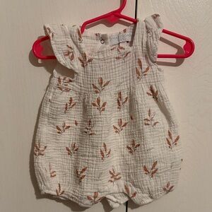 Catherine Malandrino Baby White Romper with Orange Print